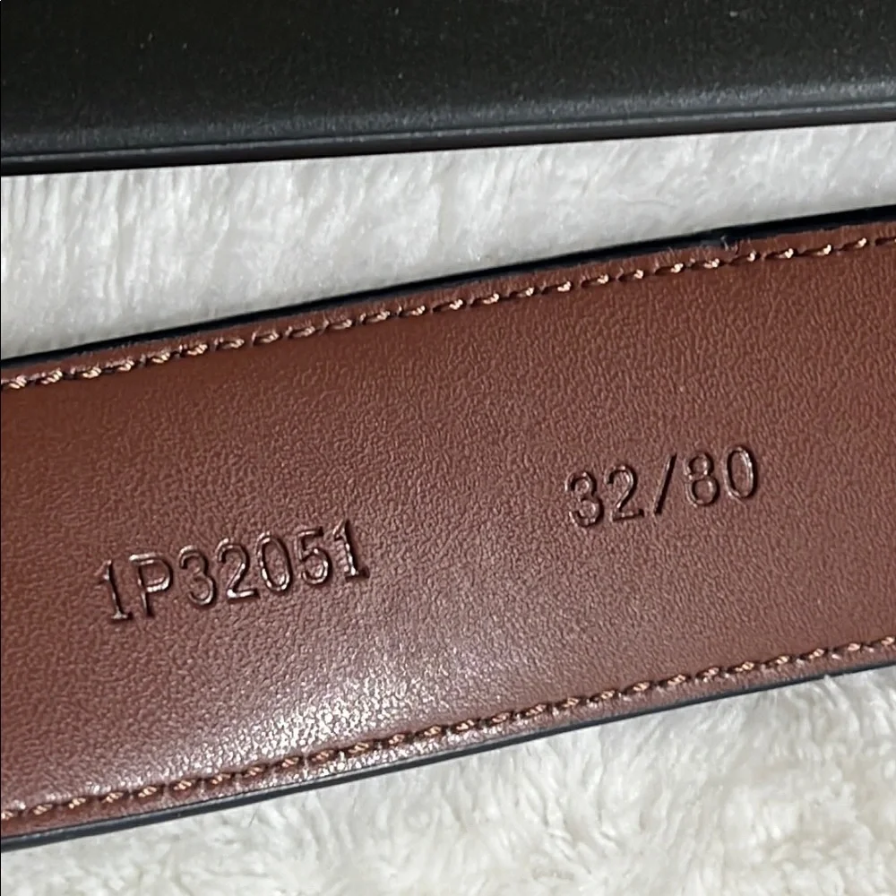 Perry Ellis PORTFOLIO Men's Black Leather‎ Belt Sz 32